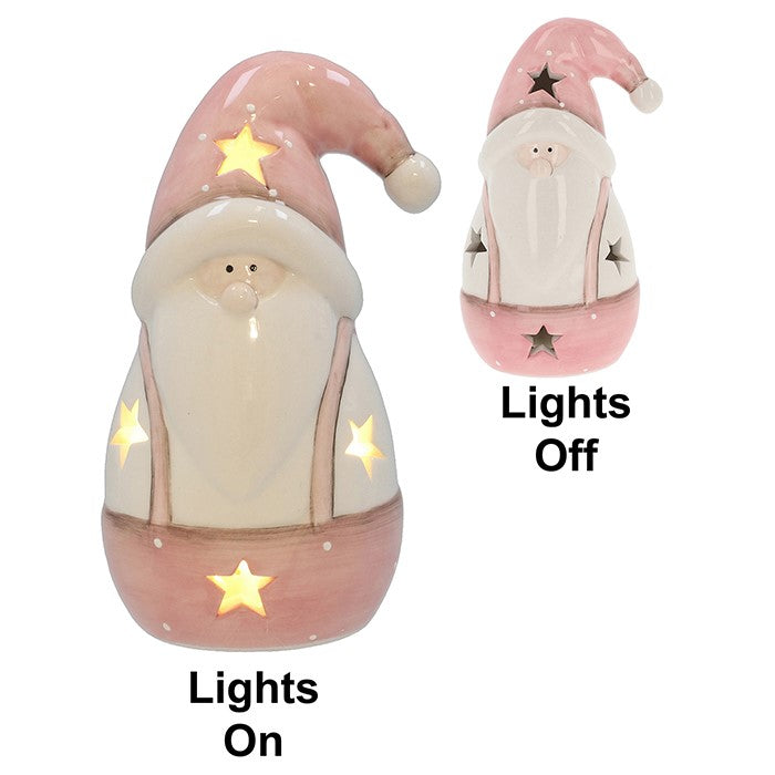 Pastel Pink LED Santa