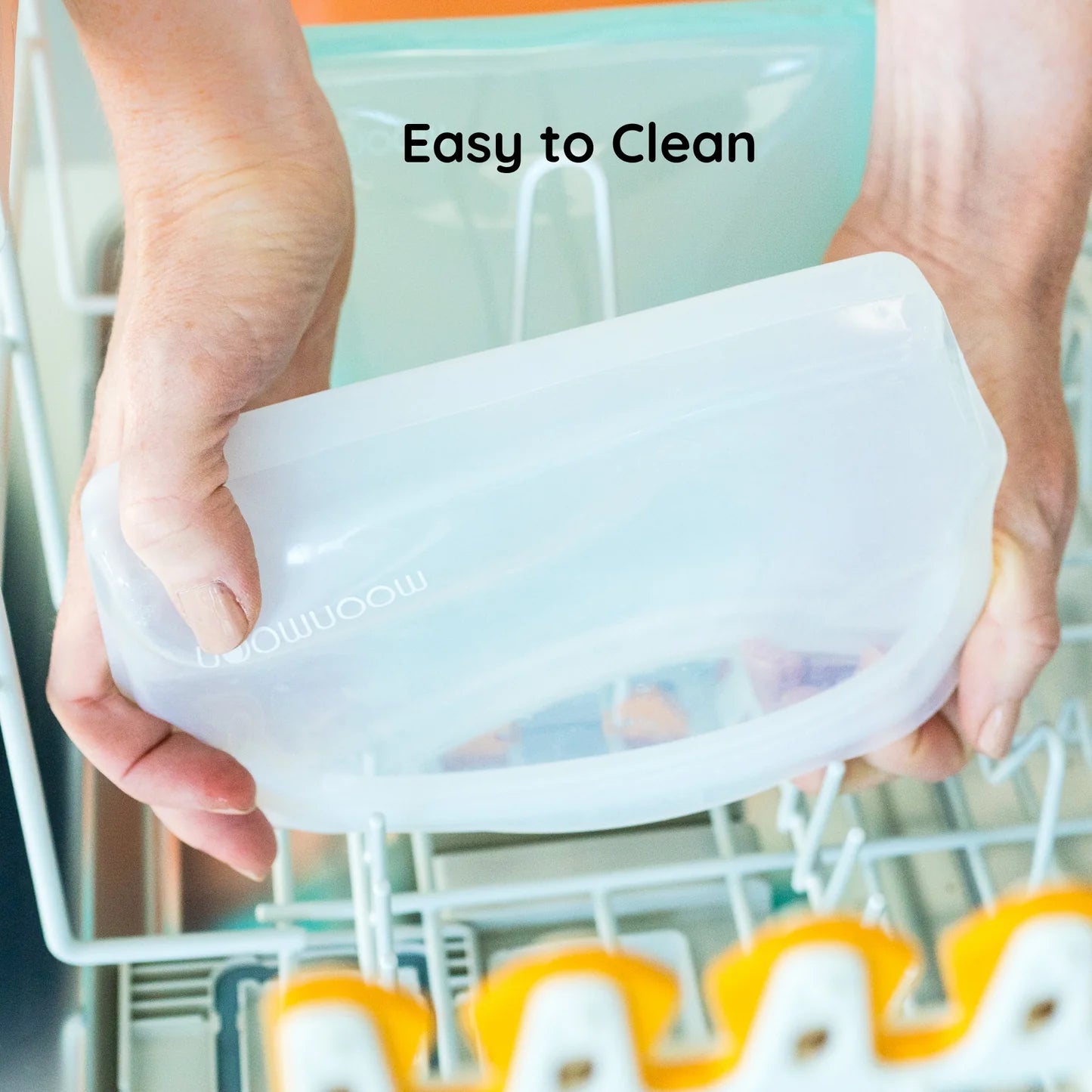 Reusable Silicone Food Bags | 2 Pack Small Clear Bags (330ml)