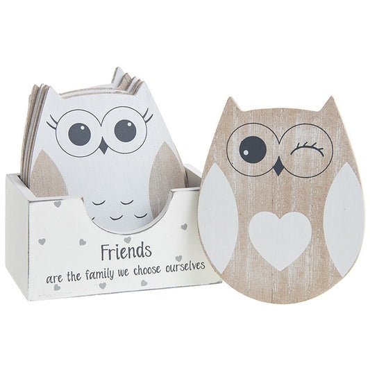 Family Owl Coasters Friends