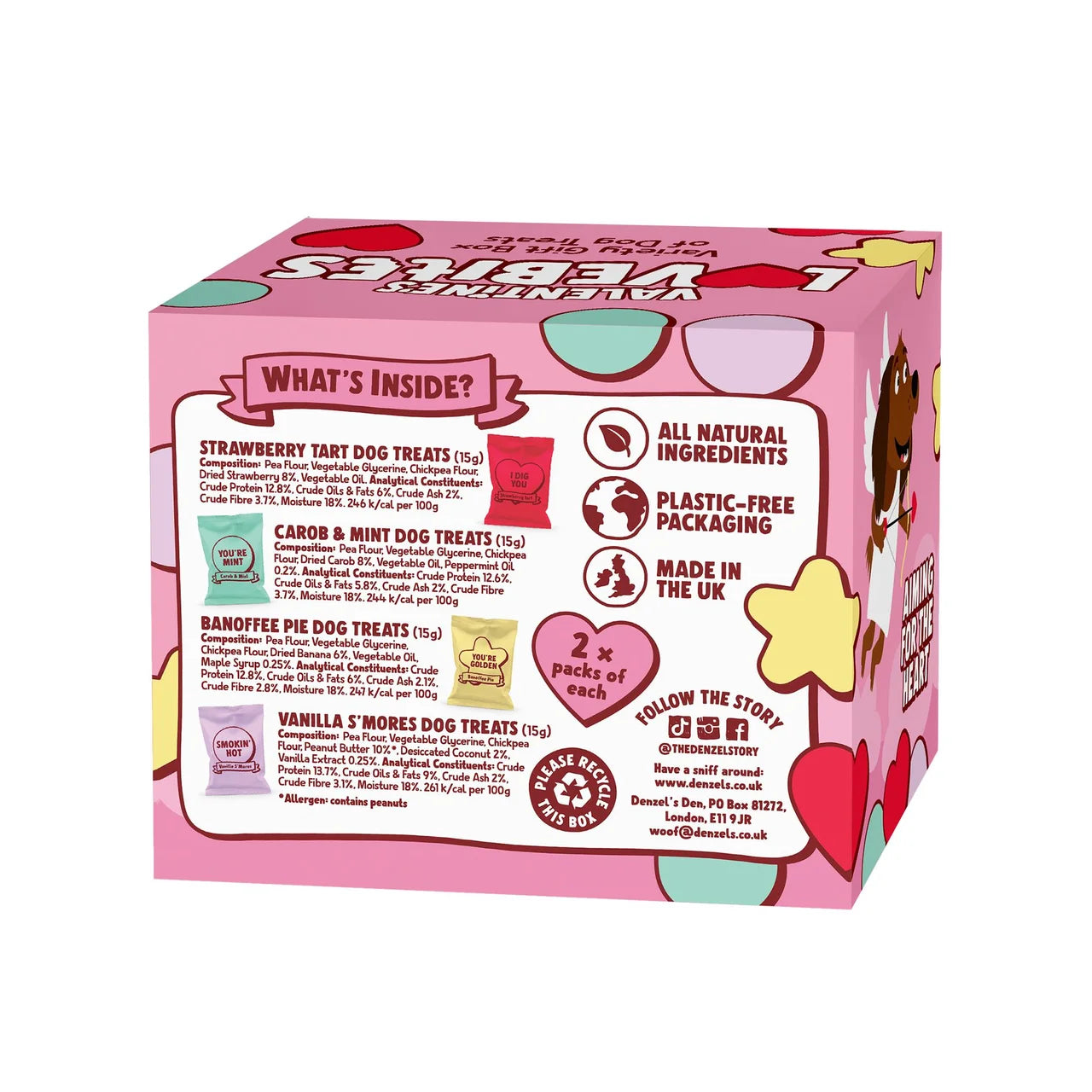 Denzel’s Valentines Lovebites Gift Box Of Dog Treats