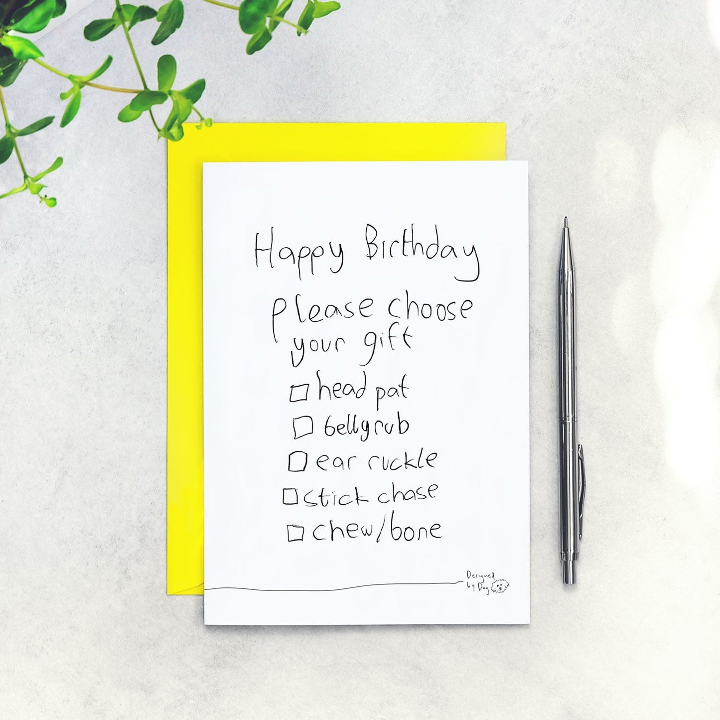 Paper Plane Choose Your Gift Birthday Card From The Dog