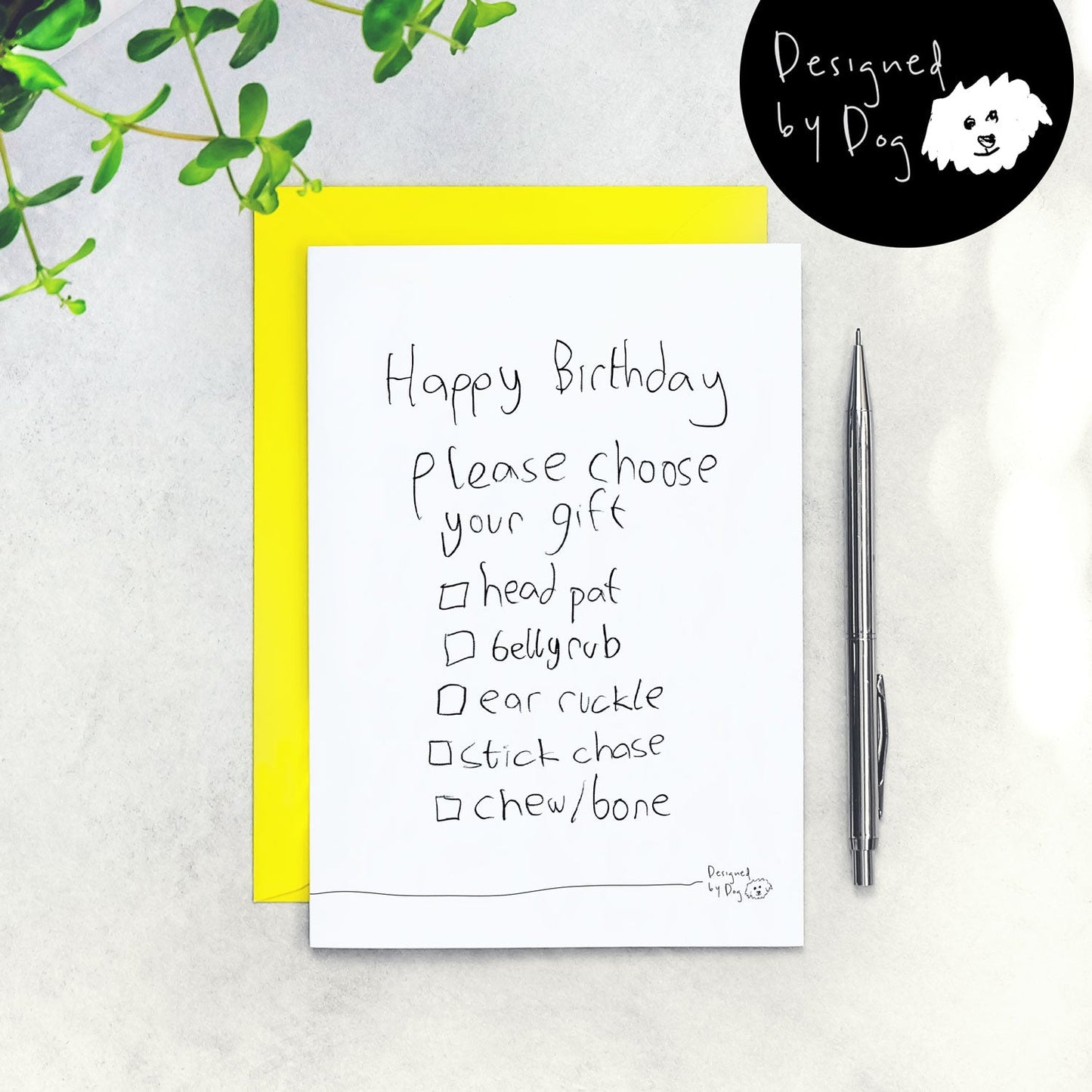 Paper Plane Choose Your Gift Birthday Card From The Dog