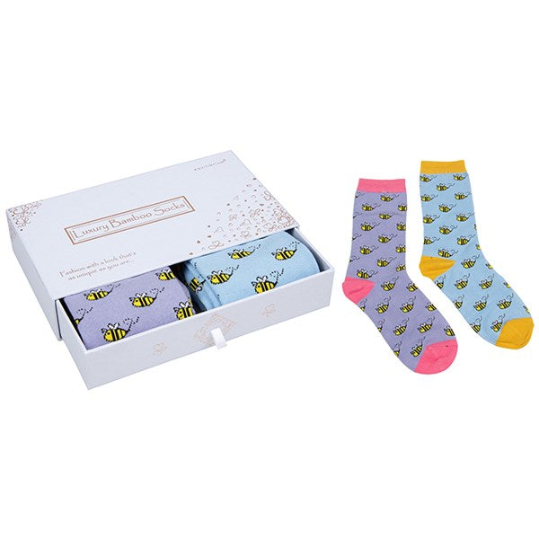 Bamboo Socks Gift Box - Busy Bee