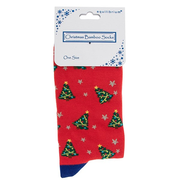 Festive Christmas Tree Bamboo Socks