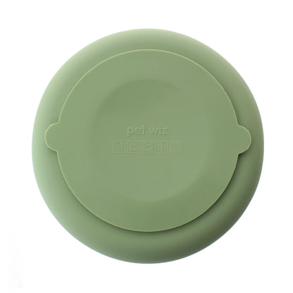 Pet Wiz Silicone Slow Feeder Bowl With Suction Base - Slate Grey