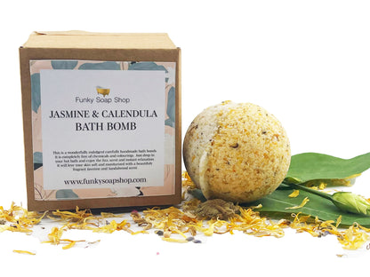 Funky Soap Shop Jasmine And Calendula Bath Bomb