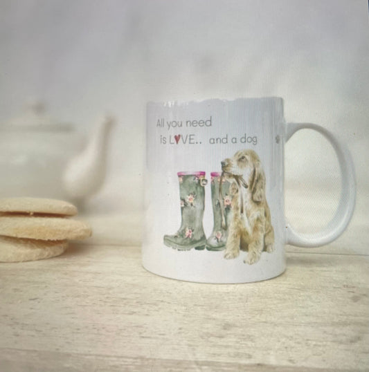 Love And A Dog Ceramic Mug