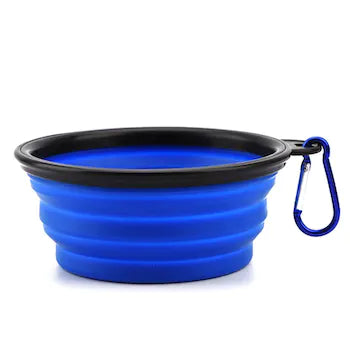 Pet Wiz Collapsible Silicone Bowl For Dogs - Blue
