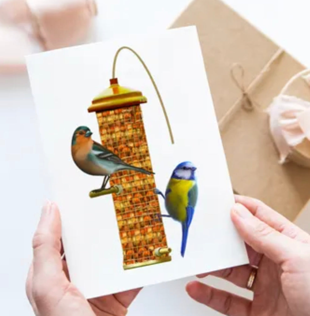 Bird Feeder A6 Birthday Card