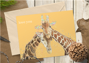 Love You A6 Giraffe Card
