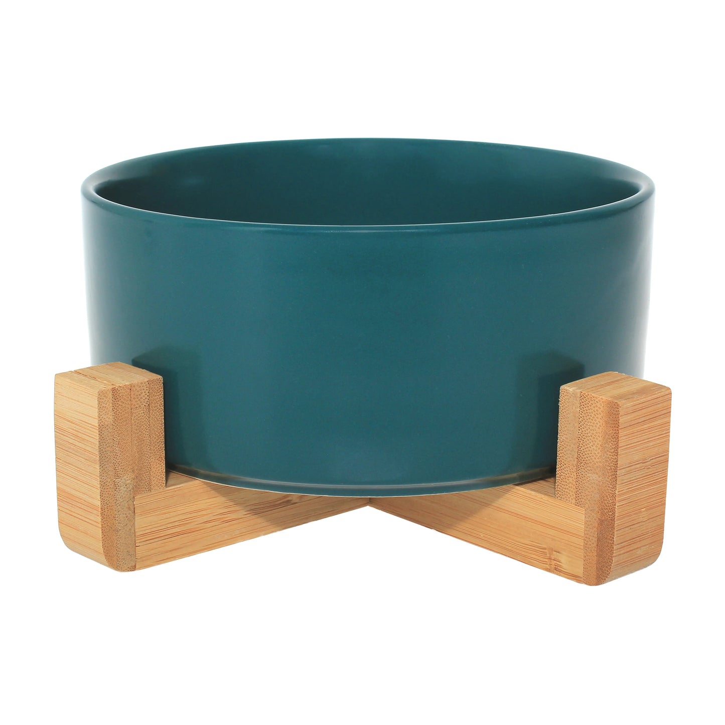 Pet Wiz Ceramic Bowl With Bamboo Stand - Jade
