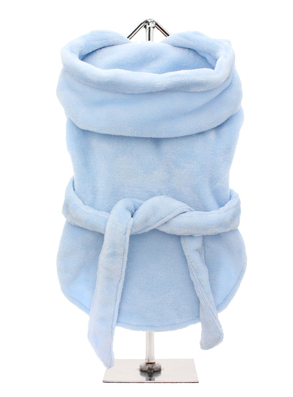 Blue Plush Dog Bathrobe