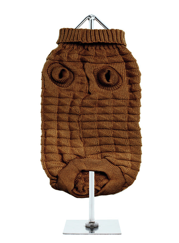 Brown Waffle Textured Knitted Dog Jumper