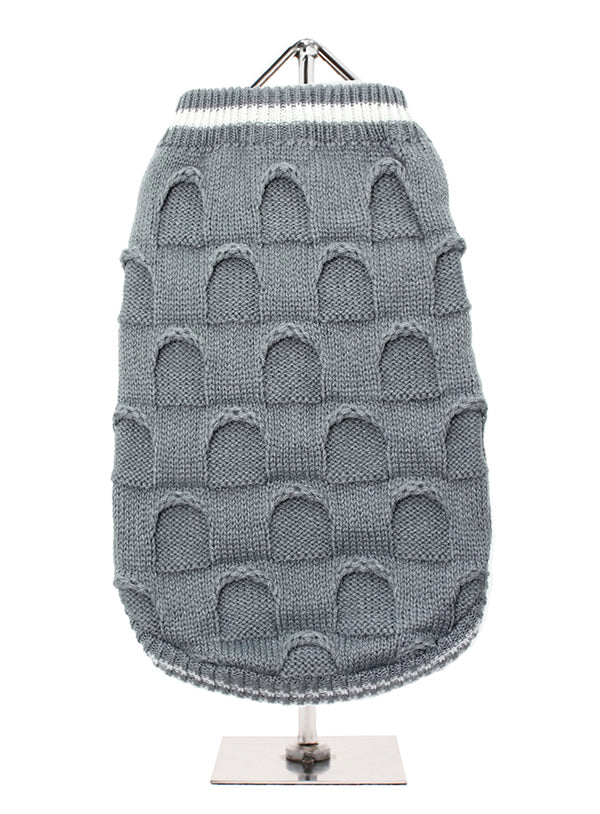 Grey Ruffle Knit Dog Jumper