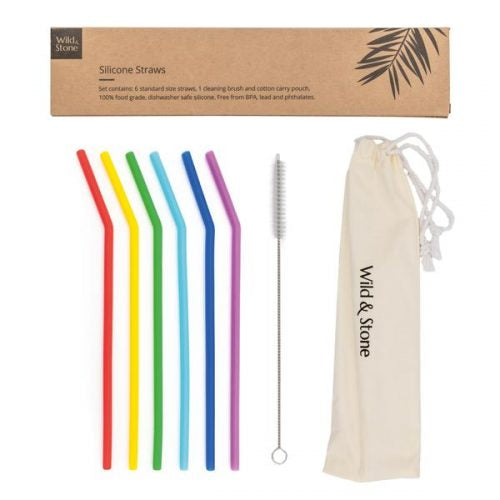 Wild And Stone Silicone Drinking Straws 6 Pack