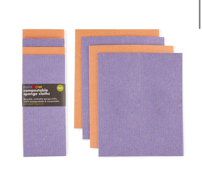 EcoLiving Compostable Sponge Cleaning Cloths - Rainbow Bright