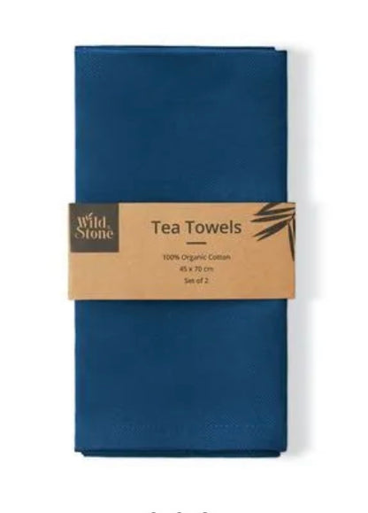 Wild And Stone Organic Cotton Tea Towels - Ocean