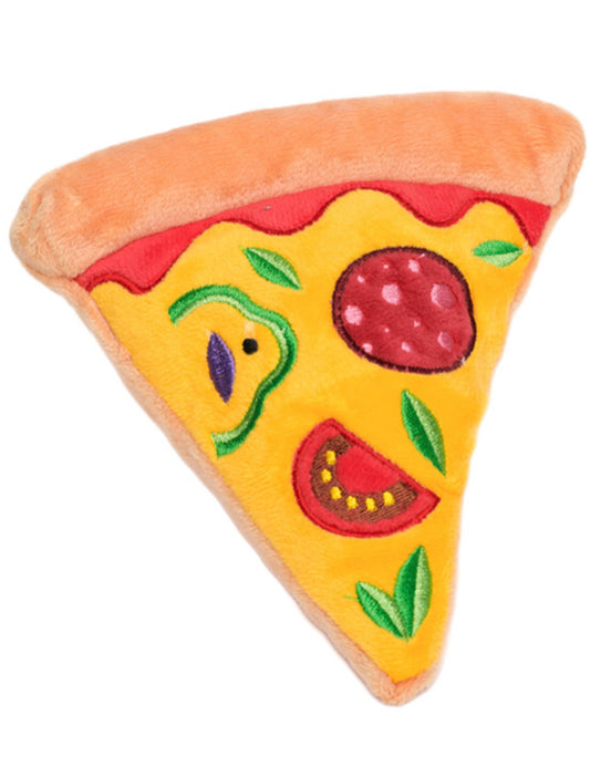 Pizza Slice Plush Dog Toy