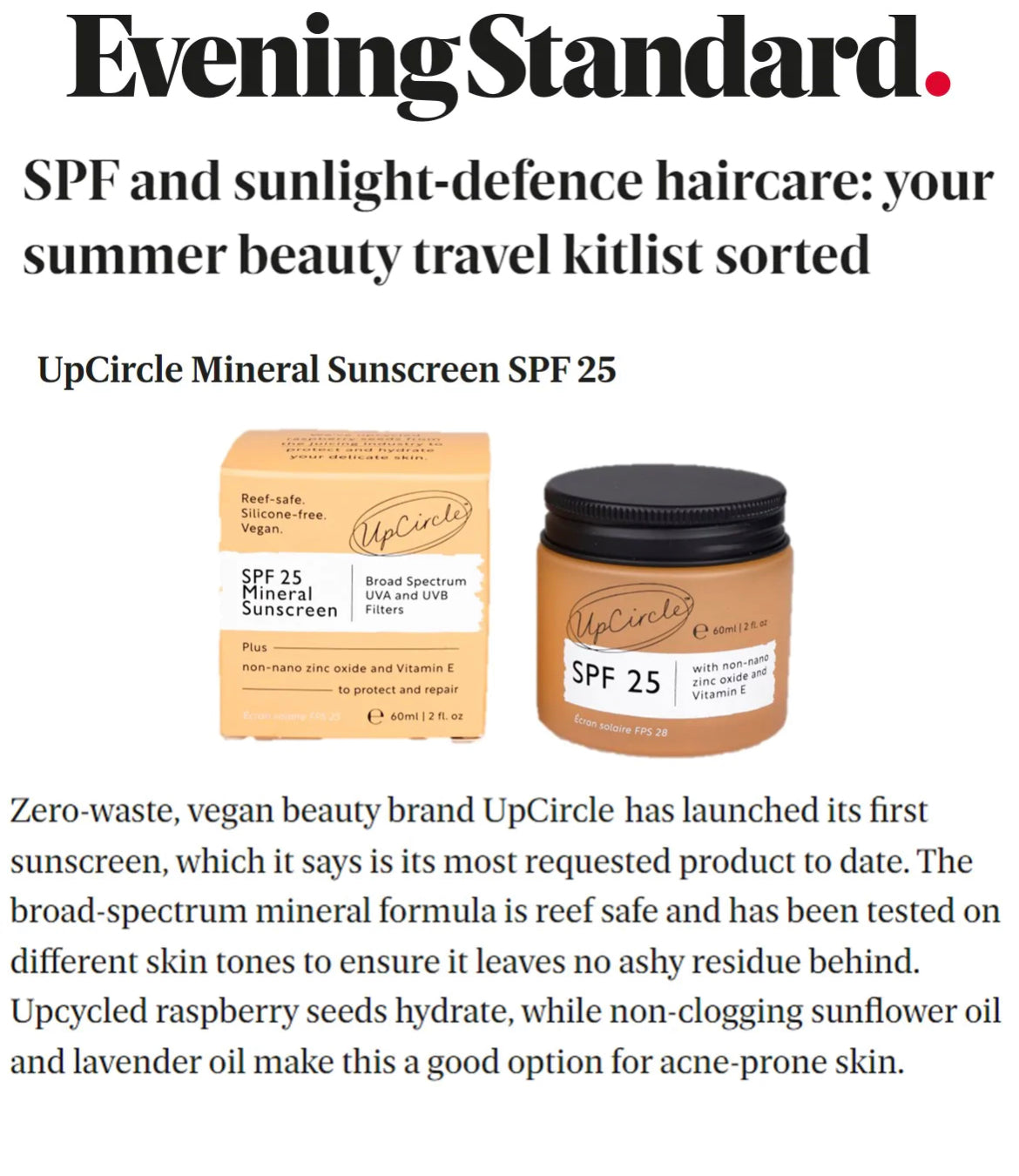 UpCircle SPF 25 Mineral Sunscreen