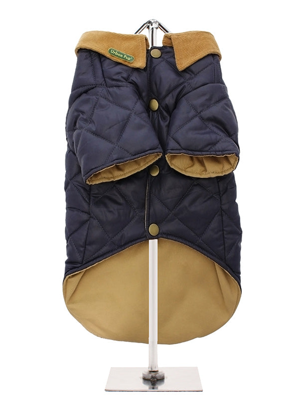 Navy Quilted Town & Country Dog Coat