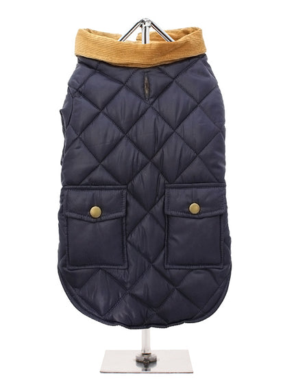 Navy Quilted Town & Country Dog Coat