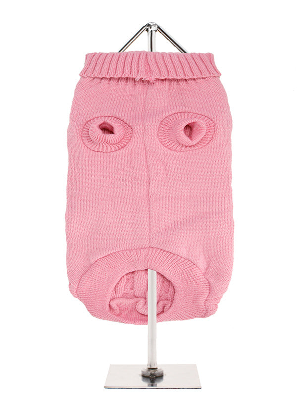 Pink Cable Knit Dog Jumper
