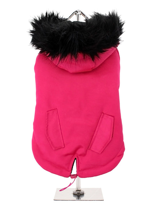 Hot Pink Fishtail Dog Parka Coat