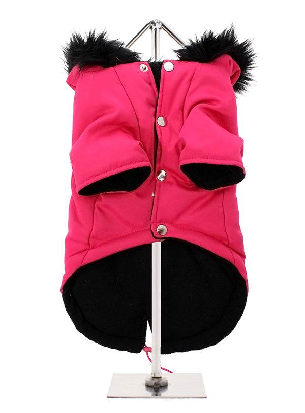 Hot Pink Fishtail Dog Parka Coat