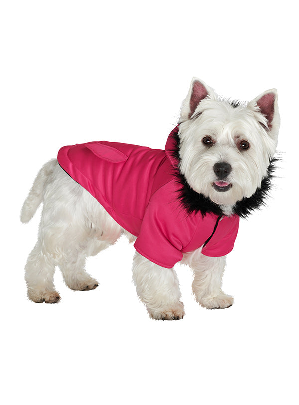 Pink dog parka hotsell