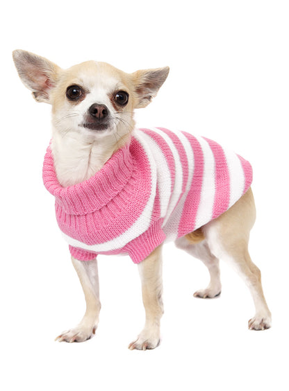 Pink & White Candy Stripe Dog Jumper